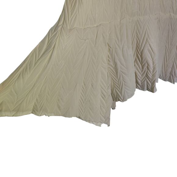 Milano Plus Sz 2X Cream Fairy Crinkle Top Asymmetrical Flowy Whimsygoth Witchy - Picture 4 of 6